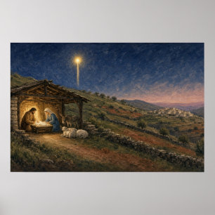 Heilige Nacht Stal Kerststal Poster