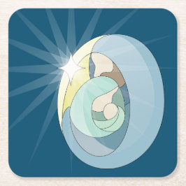 Heilige Nacht Vierkante Kartonnen Onderzetter