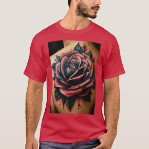 Heilige navigatie: Tattoo stijl Roos kompas T-Shi T-shirt