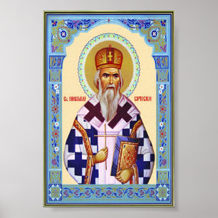 Heilige Nikolaas Servisch Poster