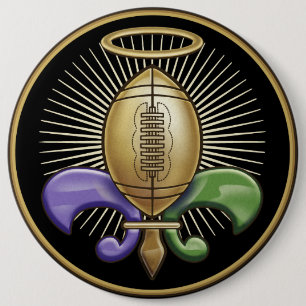 Heilige NOLA Trophy (p) Ronde Button 6,0 Cm