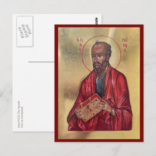 Heilige PAULUS De Apostel Grieks-Orthodoxe Icoon Briefkaart