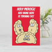 Heilige Pierogi Turning 50 Poolse uitnodiging (Staand voorkant)