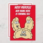 Heilige Pierogi Turning 50 Poolse uitnodiging (Voorkant / Achterkant)