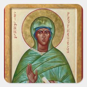 Heilige Rechtvaardige Anna de Profetes Orthodox Ic Vierkante Sticker