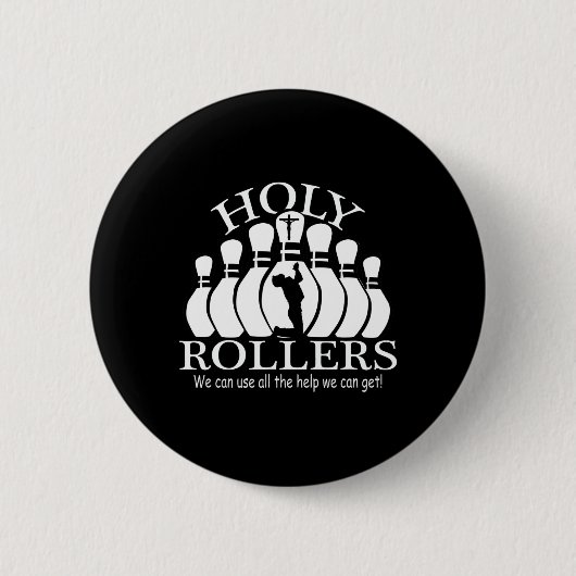 Heilige Rollers die Bowling-team afstemmen Ronde Button 5,7 Cm (Voorkant)