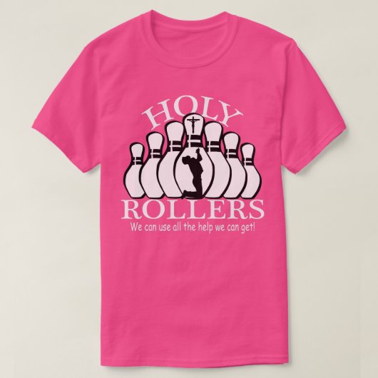 Heilige Rollers Matching Bowling team T-shirt (Design voorkant)