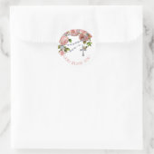 Heilige Rosary Roses Floral Cross Clas Ronde Sticker (Tas)