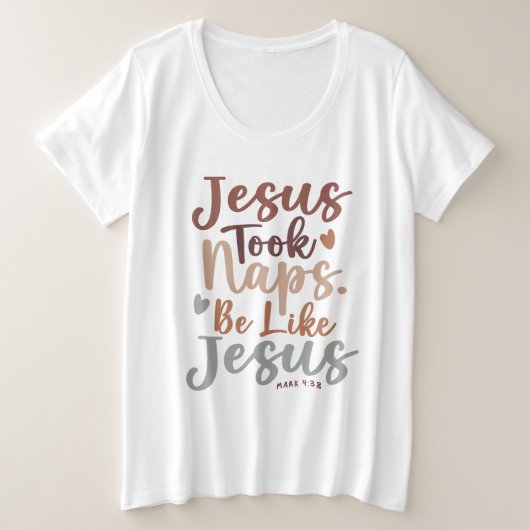 Heilige Rust - Mark 4:38 Christelijk ontwerp Grote Maat T-shirt (Design voorkant)