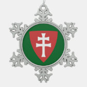 Heilige Stefanus Hongaars Kruis Symbool Hongarije Tin Sneeuwvlok Ornament (Voorkant)