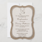 Heilige Stoel van de Rustic Burlap Dove Kaart (Voorkant)