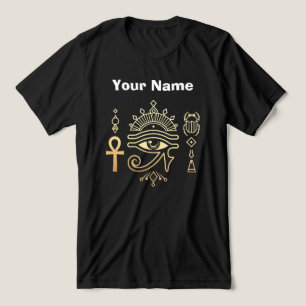 Heilige Symbolen van Egypte Ankh Oog van Horus T-S Tri-Blend Shirt