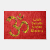 Heilige Symbool OM / Aum gold & Mantra Deurmat (Voorkant)