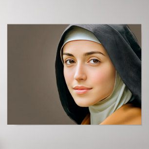 Heilige Teresa in stille reflectie Poster