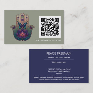Heilige Transformatie Hamsa Hand Design Visitekaartje