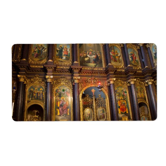 Heilige Triinity Grieks-orthodoxe kerk Etiket (Voorkant)