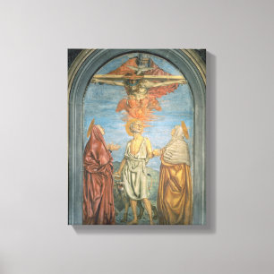 Heilige Trinity met St. Jerome (fresco) Canvas Afdruk