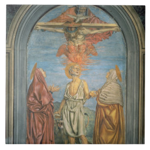 Heilige Trinity met St. Jerome (fresco) Tegeltje