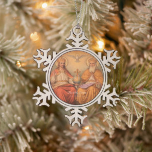 Heilige Trinity Tin Sneeuwvlok Ornament
