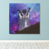 Heilige uil en fantasiehemel canvas afdruk (Insitu (Houten vloer))