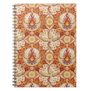Heilige Vlam Lotus Mandala - Vuur Feniks Patroon Notitieboek