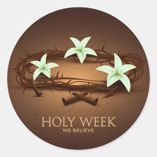 Heilige Week Ronde Sticker (Voorkant)
