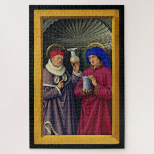 Heiligen Cosmas en Damian door Jean Bourdichon Legpuzzel