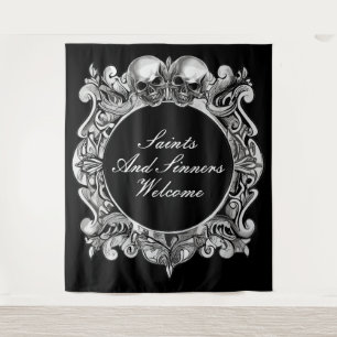 Heiligen en zondaars Halloween Party Foto achtergr Wandkleed