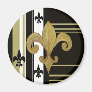 Heiligen Zwart en Goud Fleur de lis Magneet