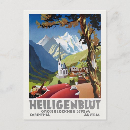Heiligenblut Austria Vintage Poster Briefkaart (Voorkant)