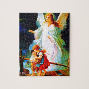 Heiliger Schutzengel Guardian Angel en Kinderen Legpuzzel