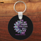 Heimerheimer Awareness Flower Remember Never Forge Sleutelhanger (Voorkant)