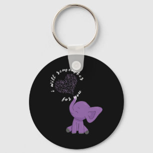 Heimerheimer Monat I Endheimer Paarse Bow Elephant Sleutelhanger