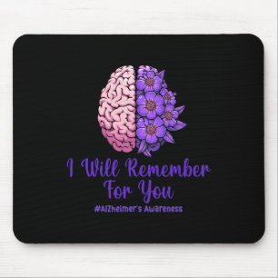 Heimerheimer Paarse Floral Brain Ik zal onthouden Muismat