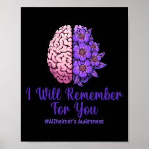 Heimerheimer Paarse Floral Brain Ik zal onthouden  Poster