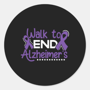 Heimerheimer Walk Dementia Warrior Paarse lint A Ronde Sticker