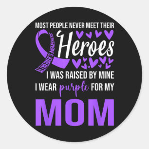 Heimers Awareness Shirt Ik Draag Paarse voor mama Ronde Sticker