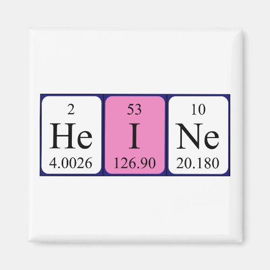 Heine periodiek table name magnet magneet (Voorkant)