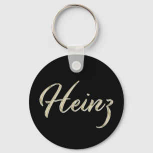 Heinz Name whitegold Button Schlüsselanhänger Sleutelhanger