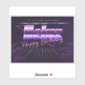 Heinz Nom Prénom lila retro Sticker (Feuille)