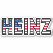 Heinz Nom Prénom USA Sticker Stickerset (Devant)