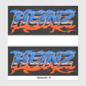 Heinz Prénom Nom Graffiti Autocollant Autocollant (Feuille)