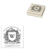 Heirloom Bookplate Stamp Custom Family Crest Rubberstempel (Gestempeld)