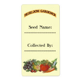 Heirloom Gardener Custom Seed Étiquettes (Devant)