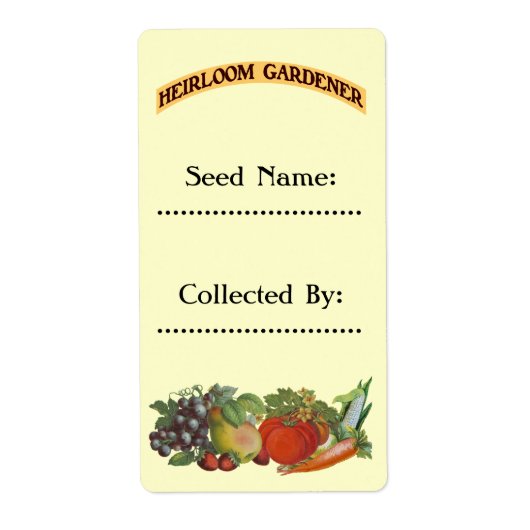 Heirloom Gardener Custom Seed Labels (Voorkant)