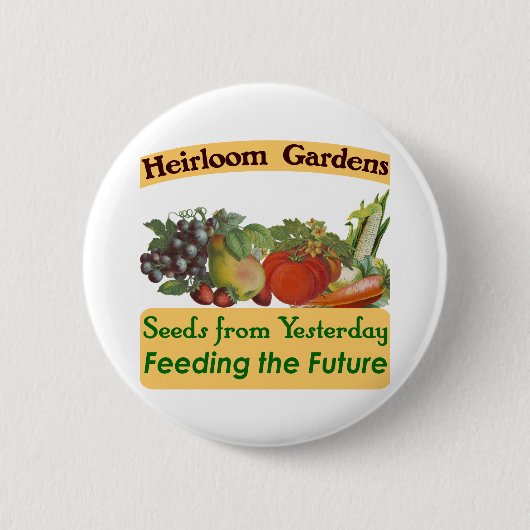 Heirloom Gardens Green Gezegde Ronde Button 5,7 Cm (Voorkant)