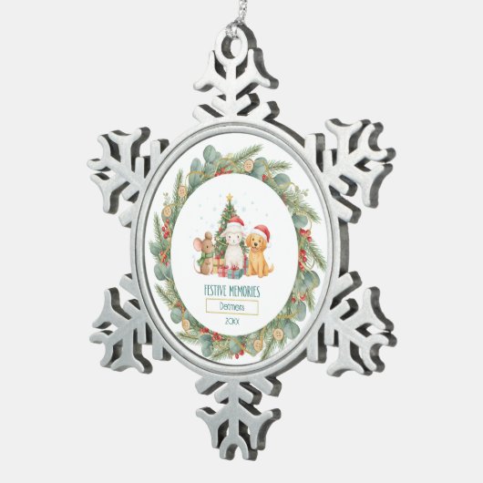 Heirloom Holiday Charm Tin Sneeuwvlok Ornament (Rechts)