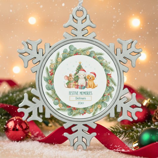 Heirloom Holiday Charm Tin Sneeuwvlok Ornament