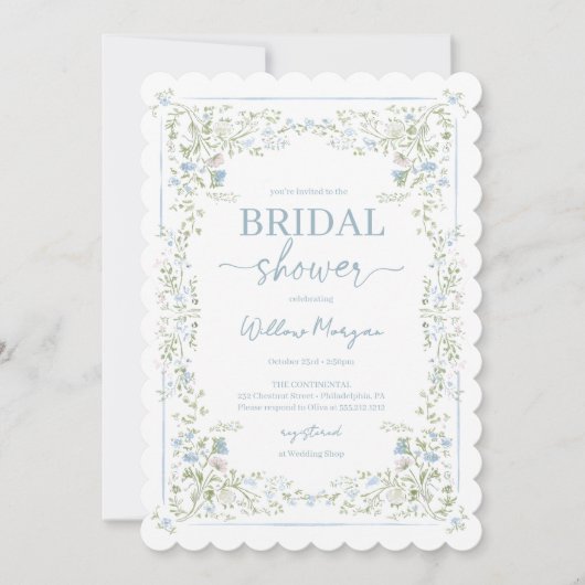 Heirloom Hydrangea Bridal Shower Invitation (Devant)