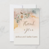 Heirloom  Ivoor Roos Waterverf Bruiloft Bedankkaart (Voorkant)